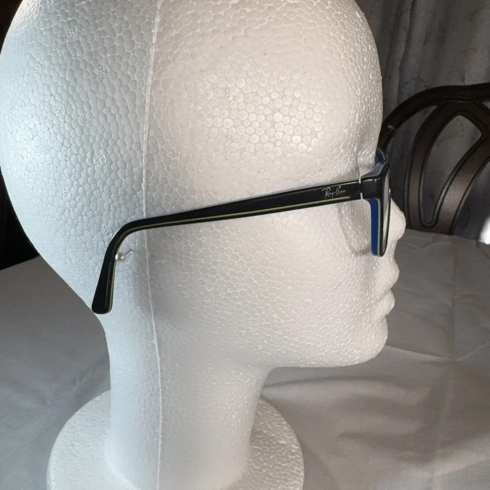Ray-Ban RB1536 3600 Eyeglasses Black Blue Square Full Rim Frame 48-16-130‎ 9156